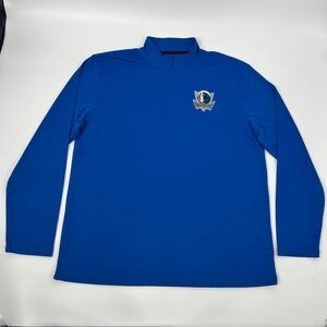 Dallas Mavericks NBA Shirt Men's 2XL Blue Ultra Game 1/4‎ Zip Long Sleeve